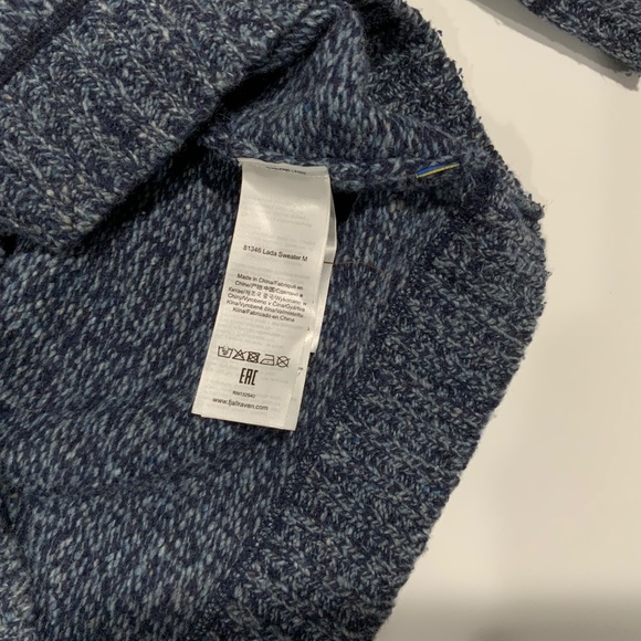 Fjallraven Sz L Blue Lada Shawl Wool Pullover Sweater - Picture 4 of 10